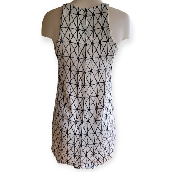 100% Silk A.L.C. Black and White Shift Dress Size 2 - Picture 6 of 11